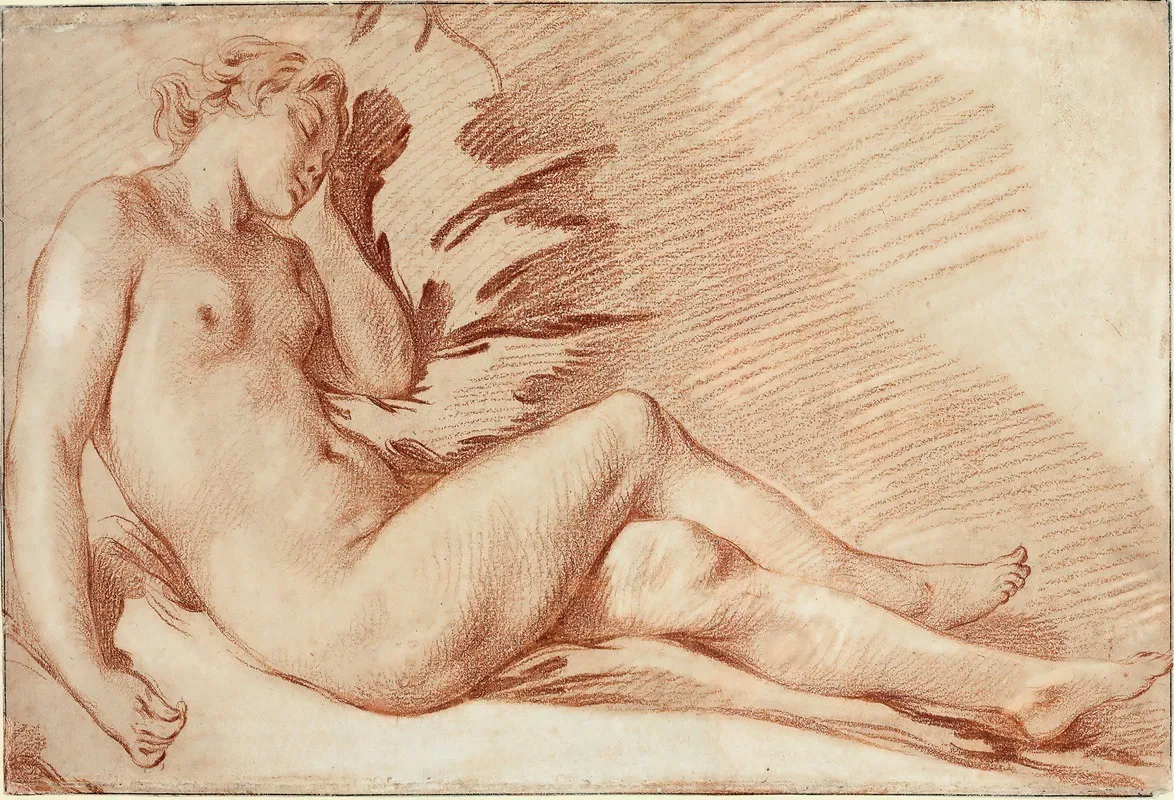 A Reclining Female Nude Wall Art by François Boucher - High-Resolution Digital Print