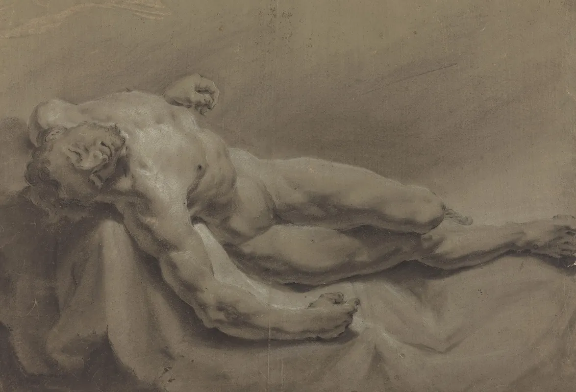 A Reclining Male Nude 2 Wall Art by Georg Raphael Donner - High-Resolution Digital Print