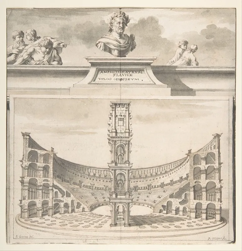 A Reconstruction Of The Colosseum In Cross Section Wall Art by Jan Goeree - High-Resolution Digital Print