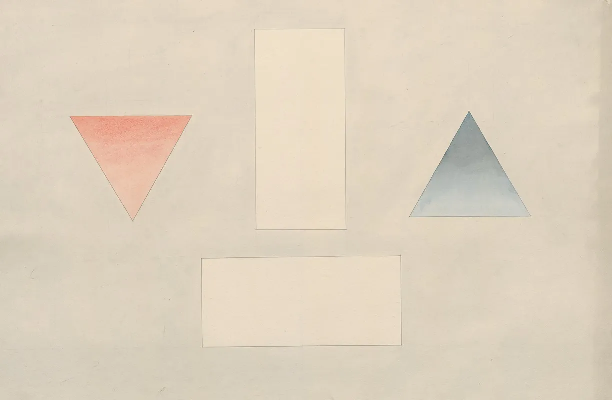 A Red Triangle Pointing Downwards A Blue Triangle Pointung Upwards And Two Floating Rectangles