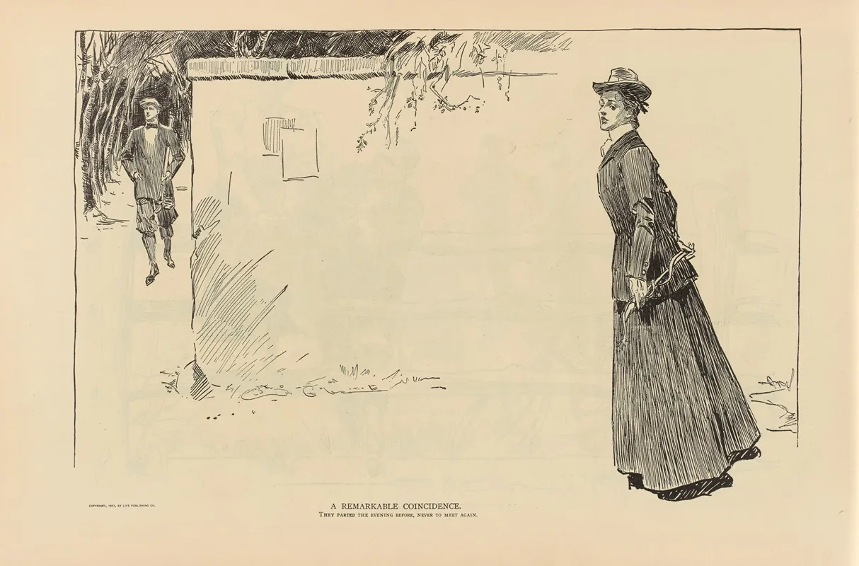 A Remarkable Coincidence Wall Art by Charles Dana Gibson - High-Resolution Digital Print