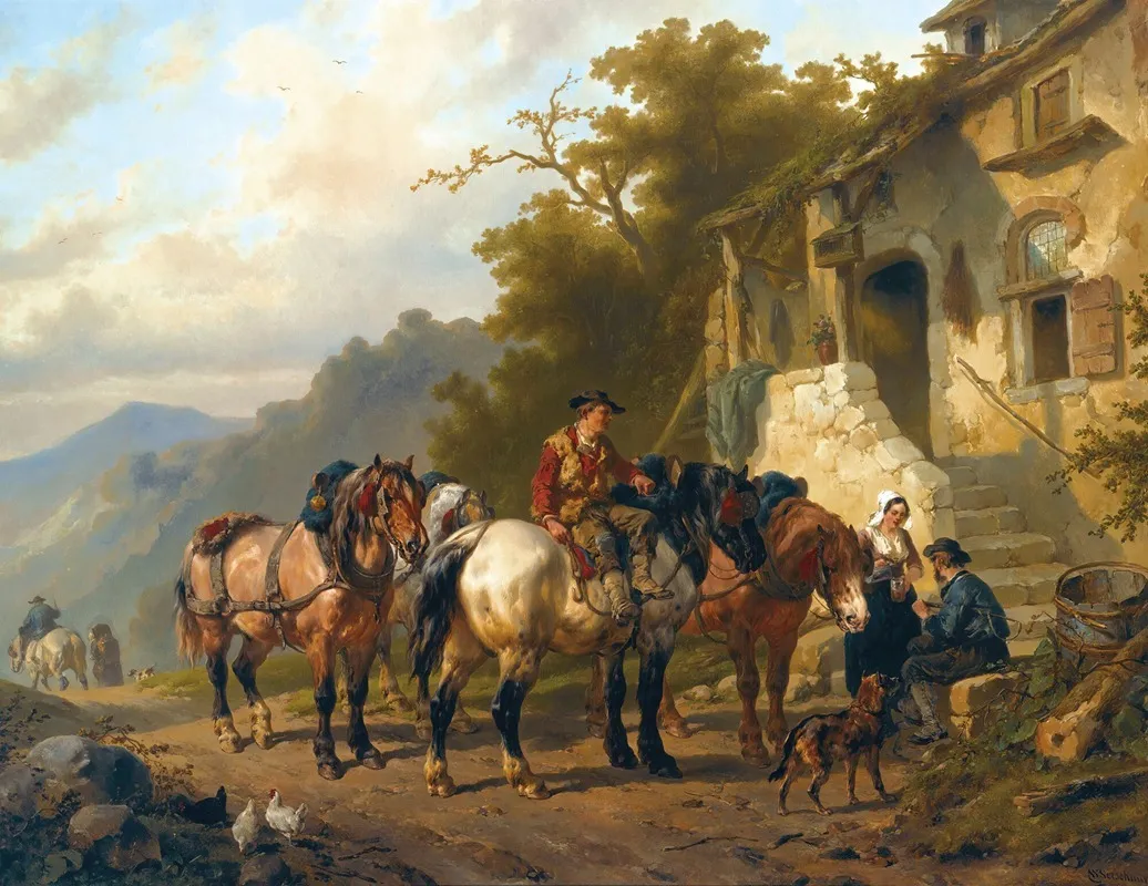 A Rest At The Inn Wall Art by Wouterus Verschuur - High-Resolution Digital Print