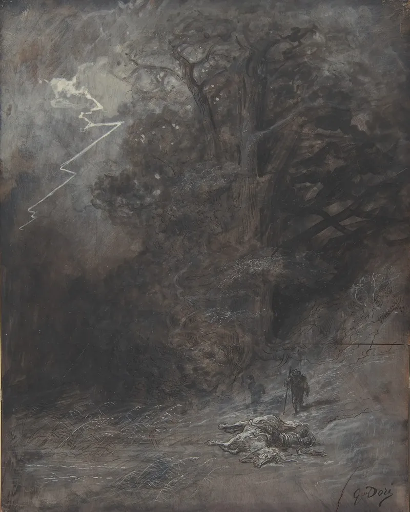A Rider And A Dead Horse In A Landscape