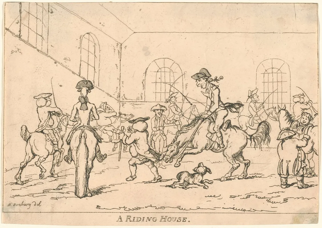 A Riding House Wall Art by Thomas Rowlandson - High-Resolution Digital Print