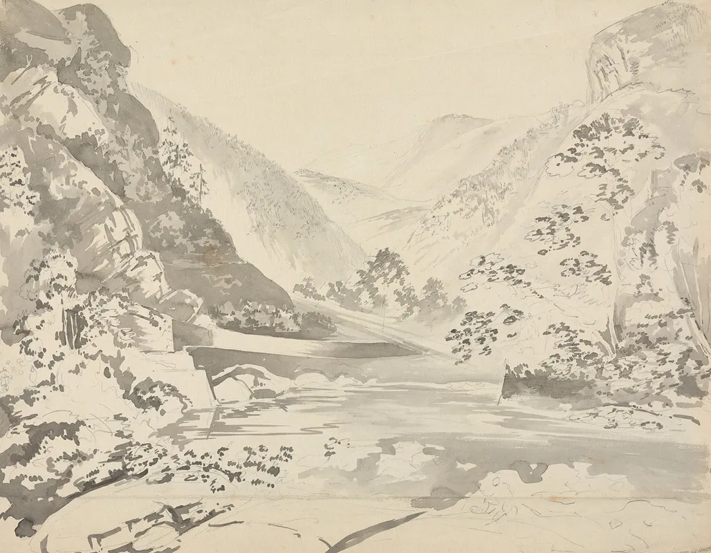 A River Scene With Mountains In The Background