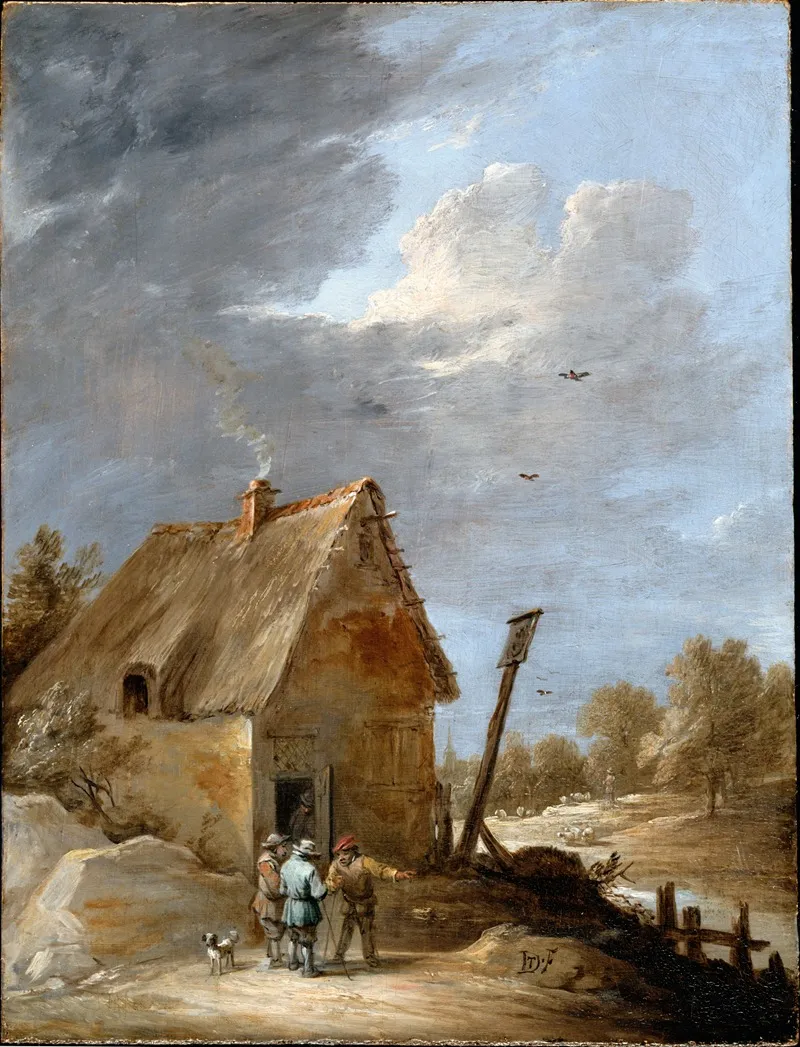 A Road Near A Cottage Wall Art by David Teniers The Younger - High-Resolution Digital Print