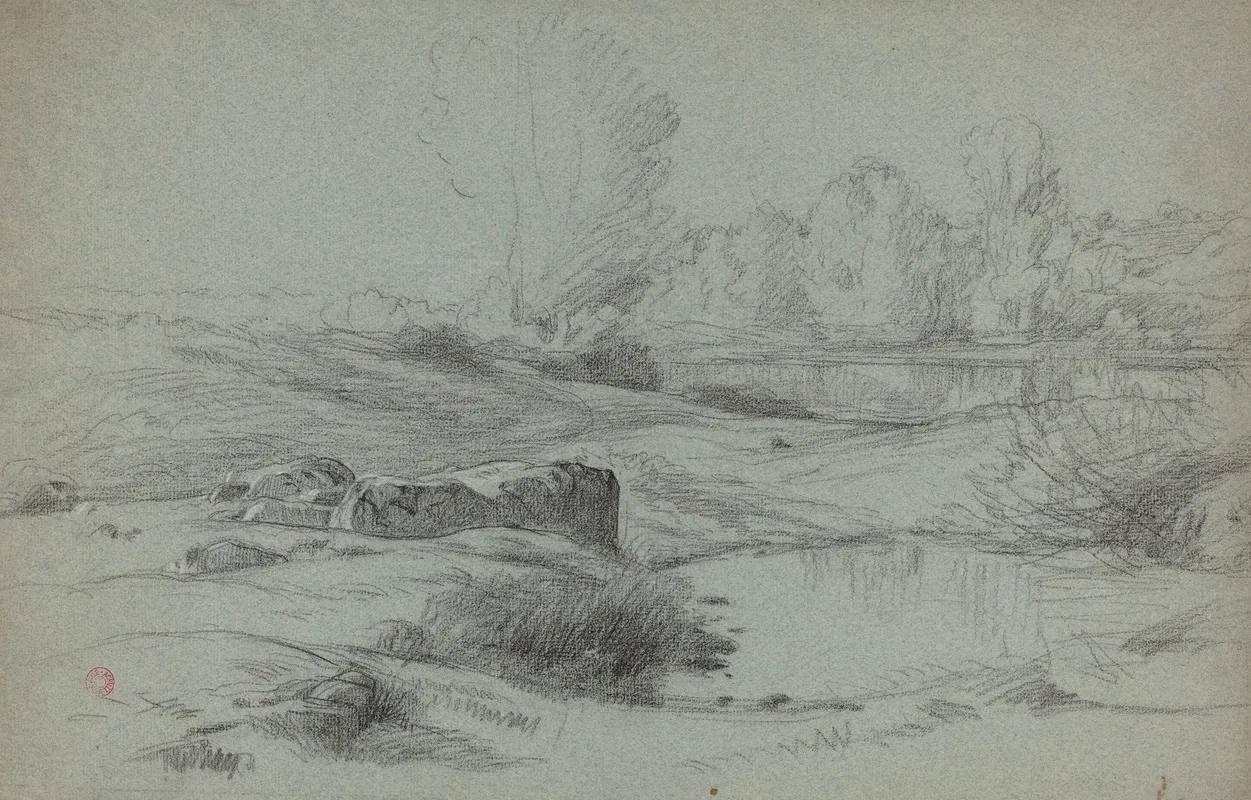 A Rocky Meadow By A River