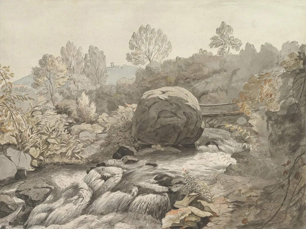 A Rocky Stream Italy Wall Art by Samuel Woodforde - High-Resolution Digital Print