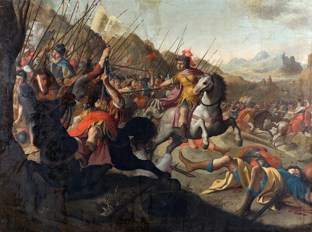 A Roman Battle Wall Art by Simon Peter Tilemann - High-Resolution Digital Print
