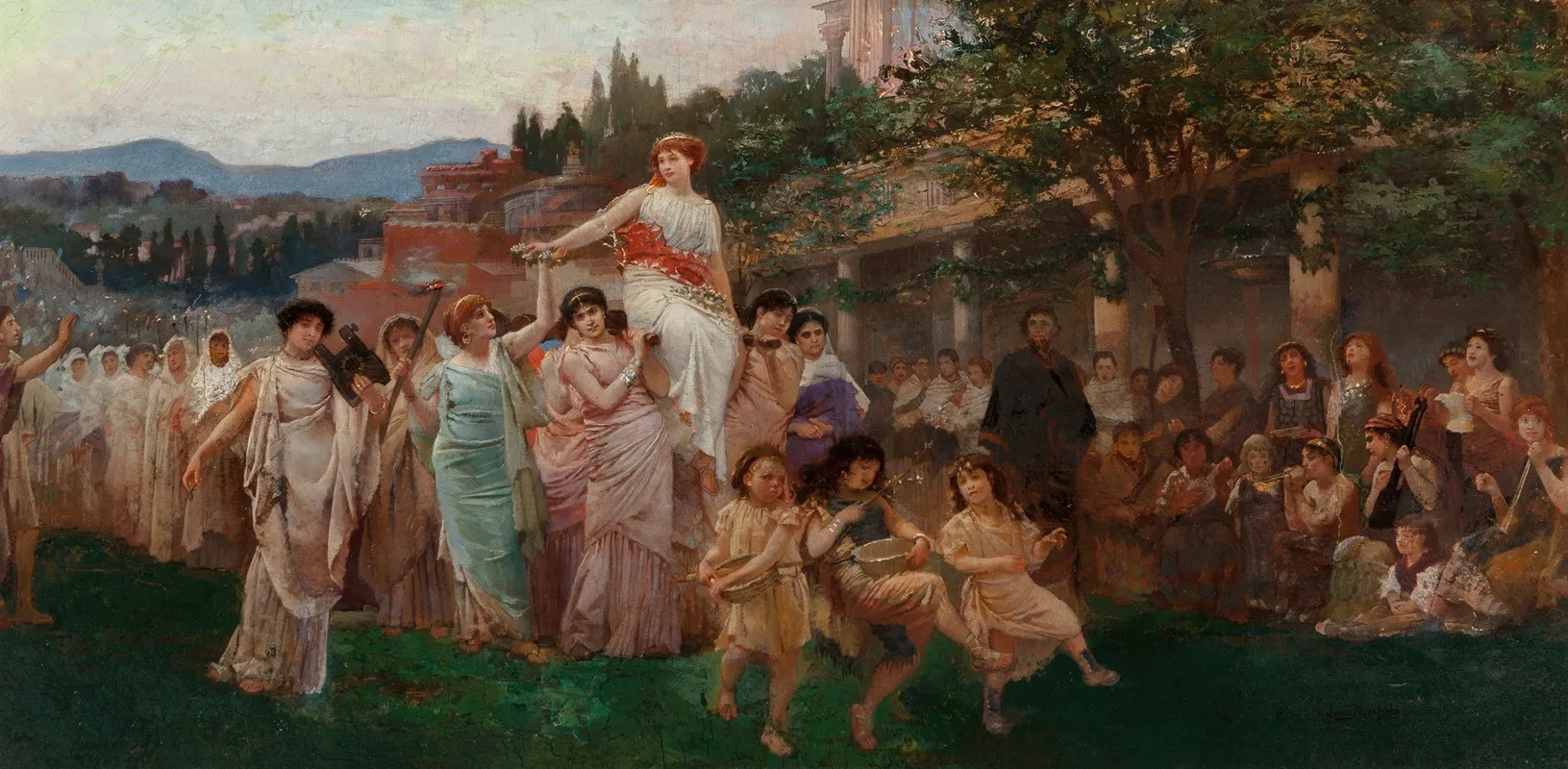 A Roman Wedding Procession Wall Art by Edwin Howland Blashfield - High-Resolution Digital Print