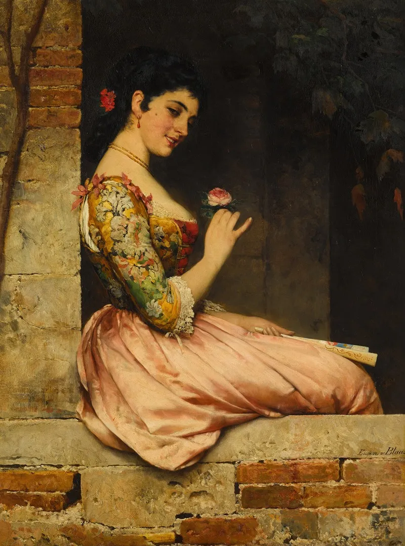 A Rose 4 Wall Art by Eugen von Blaas - High-Resolution Digital Print