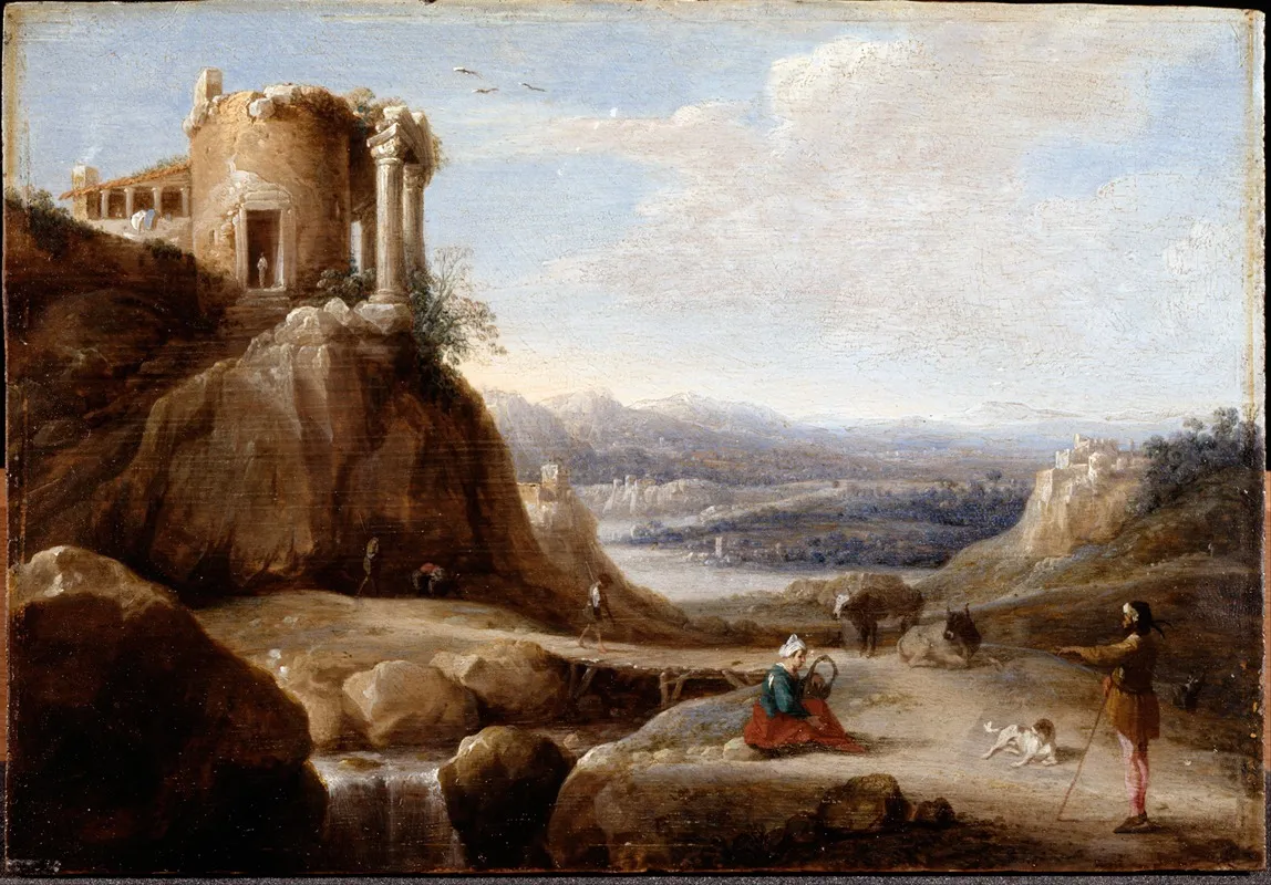 A Ruined Temple Wall Art by Charles Cornelisz. de Hooch - High-Resolution Digital Print