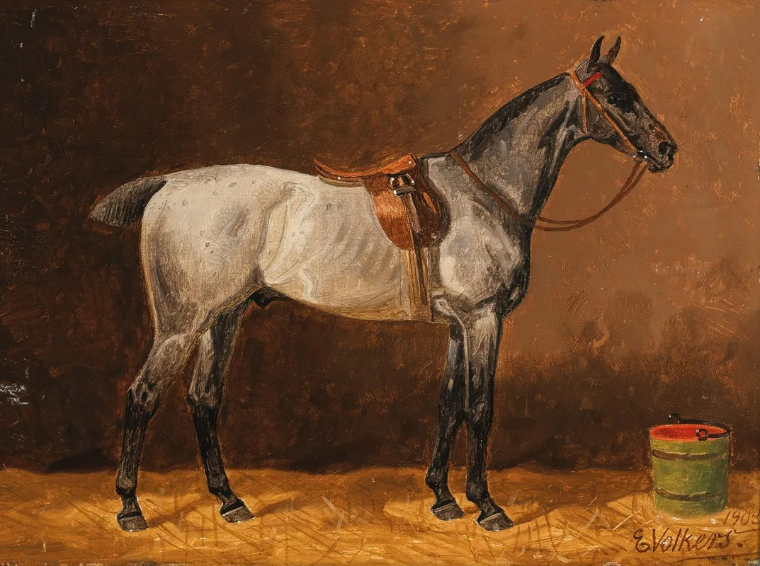 A Saddled Horse In A Stable