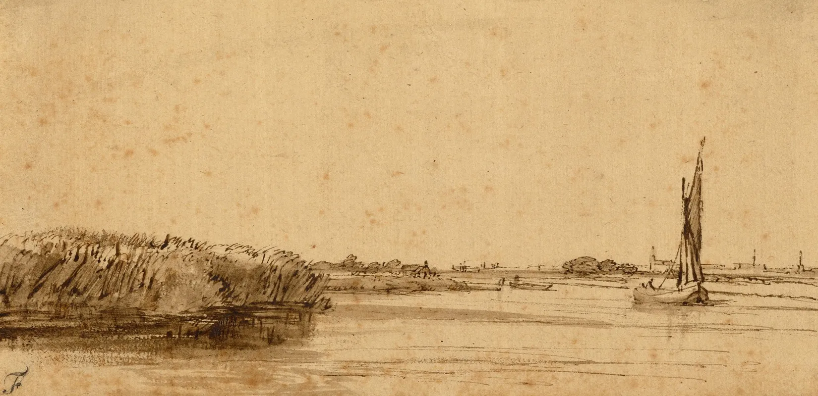 A Sailing Boat On A Wide Expanse Of Water