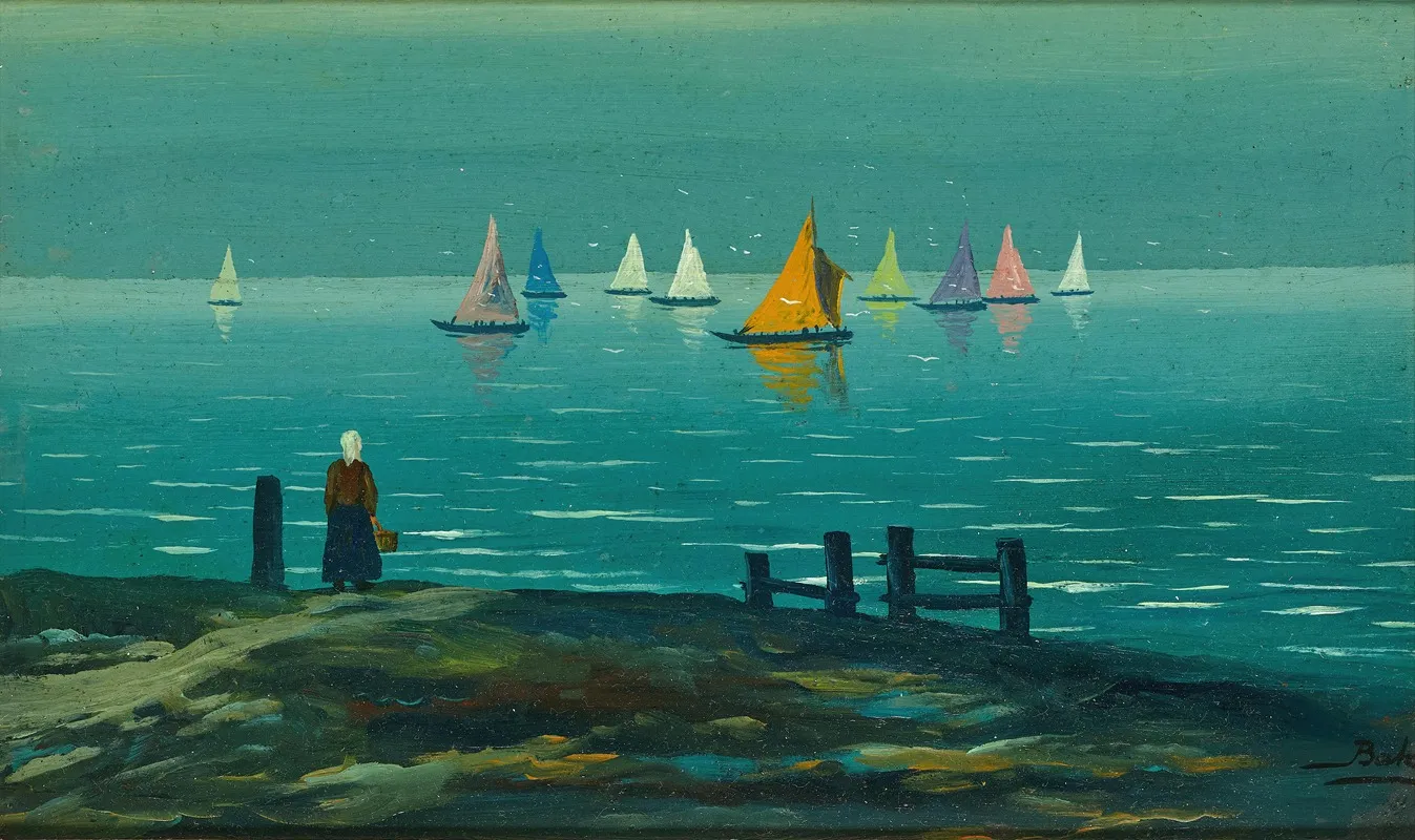 A Sailing Regatta On Lake Balaton Wall Art by Albert Baky - High-Resolution Digital Print
