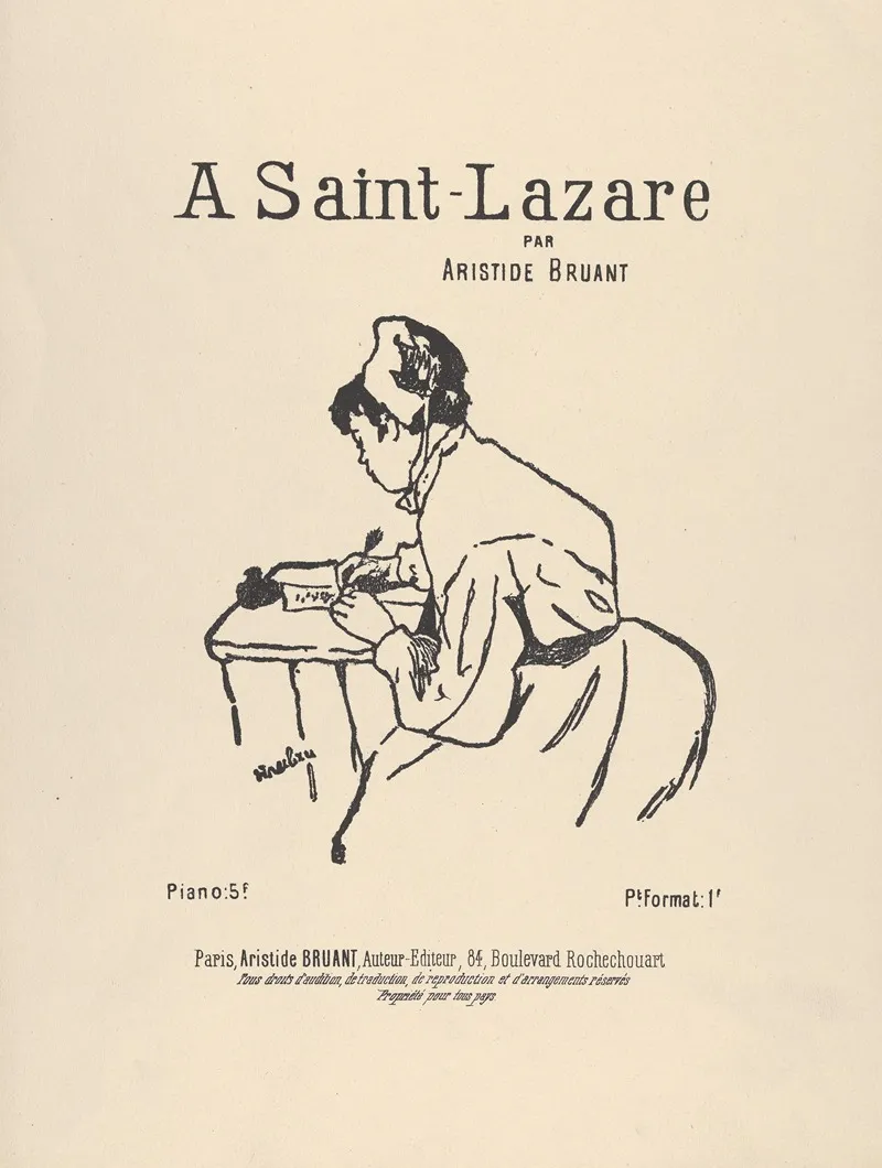 A Saint Lazare Par Aristide Bruant Wall Art by Henri de Toulouse-Lautrec - High-Resolution Digital Print
