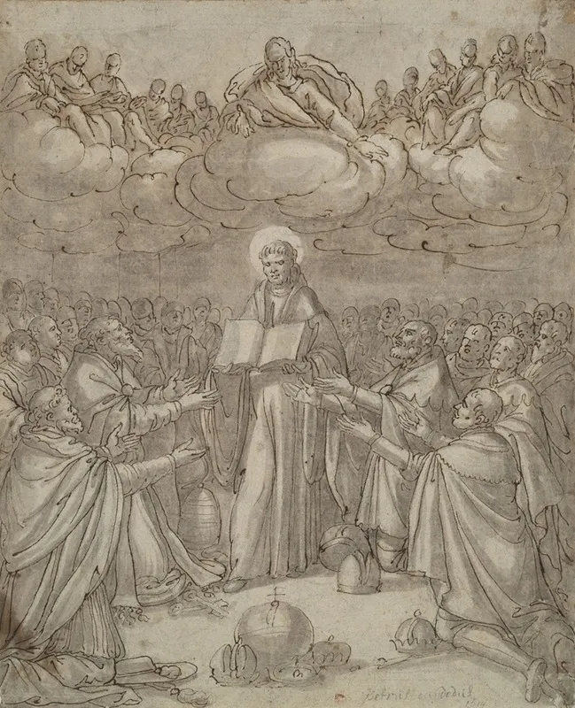 A Saint Revered By Worldly And Ecclesiastical Dignitaries Wall Art by Peter de Witte - High-Resolution Digital Print