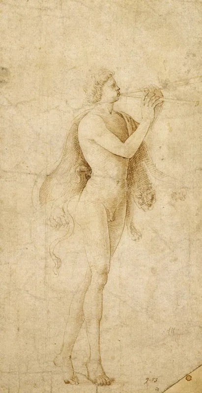 A Satyr Playing An Aulos Wall Art by Bernardo Parentino - High-Resolution Digital Print