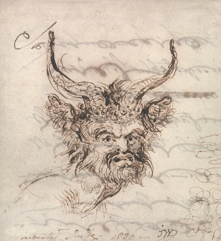 A Satyrs Head Wall Art by James Ward - High-Resolution Digital Print
