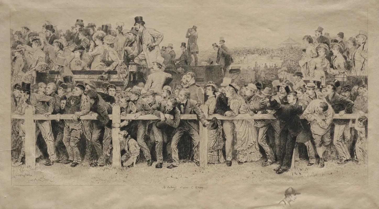 A Scene At The Derby Wall Art by Adolphe Lalauze - High-Resolution Digital Print