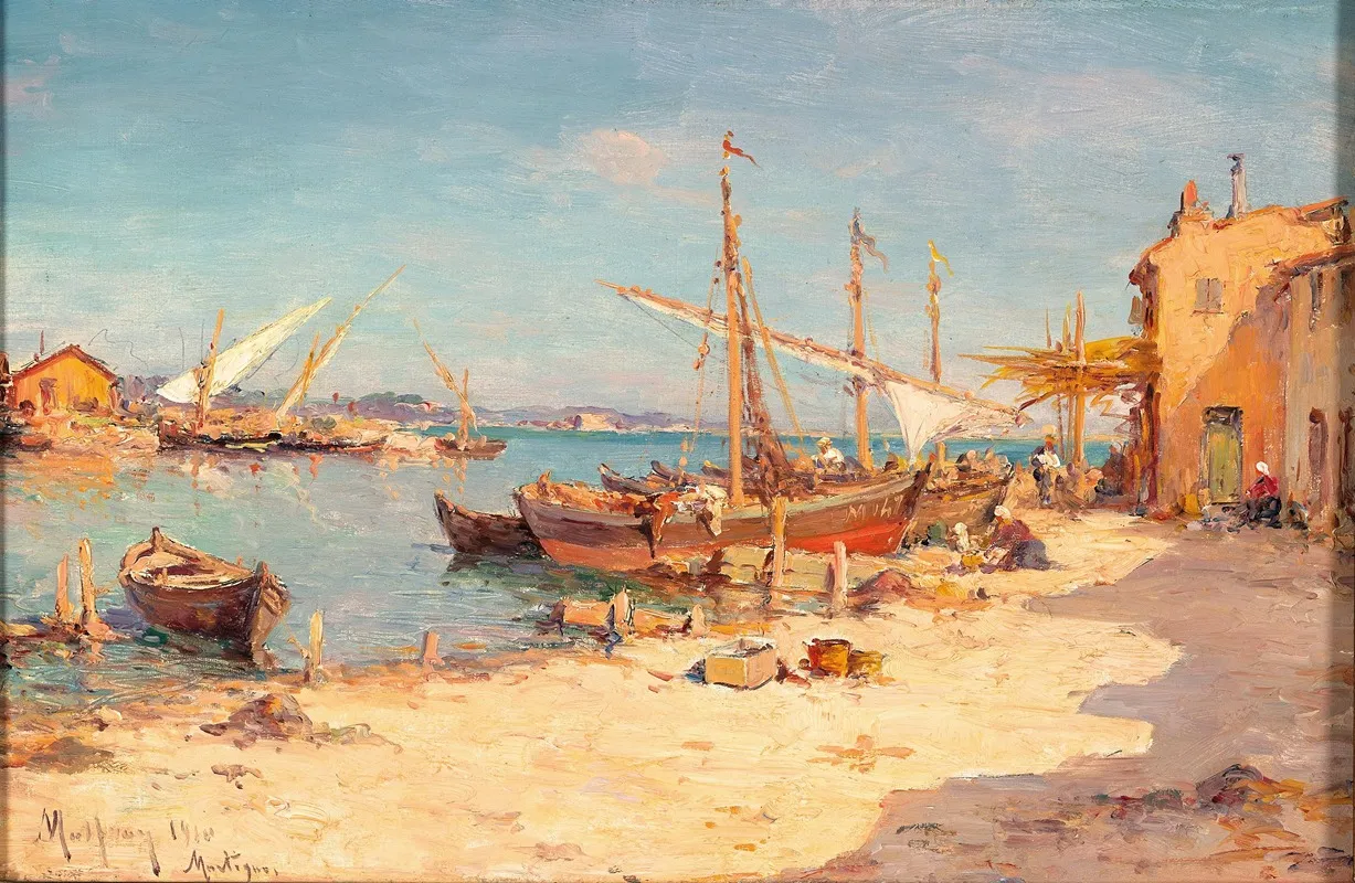 A Scene In Martigues Wall Art by Charles Malfroy - High-Resolution Digital Print