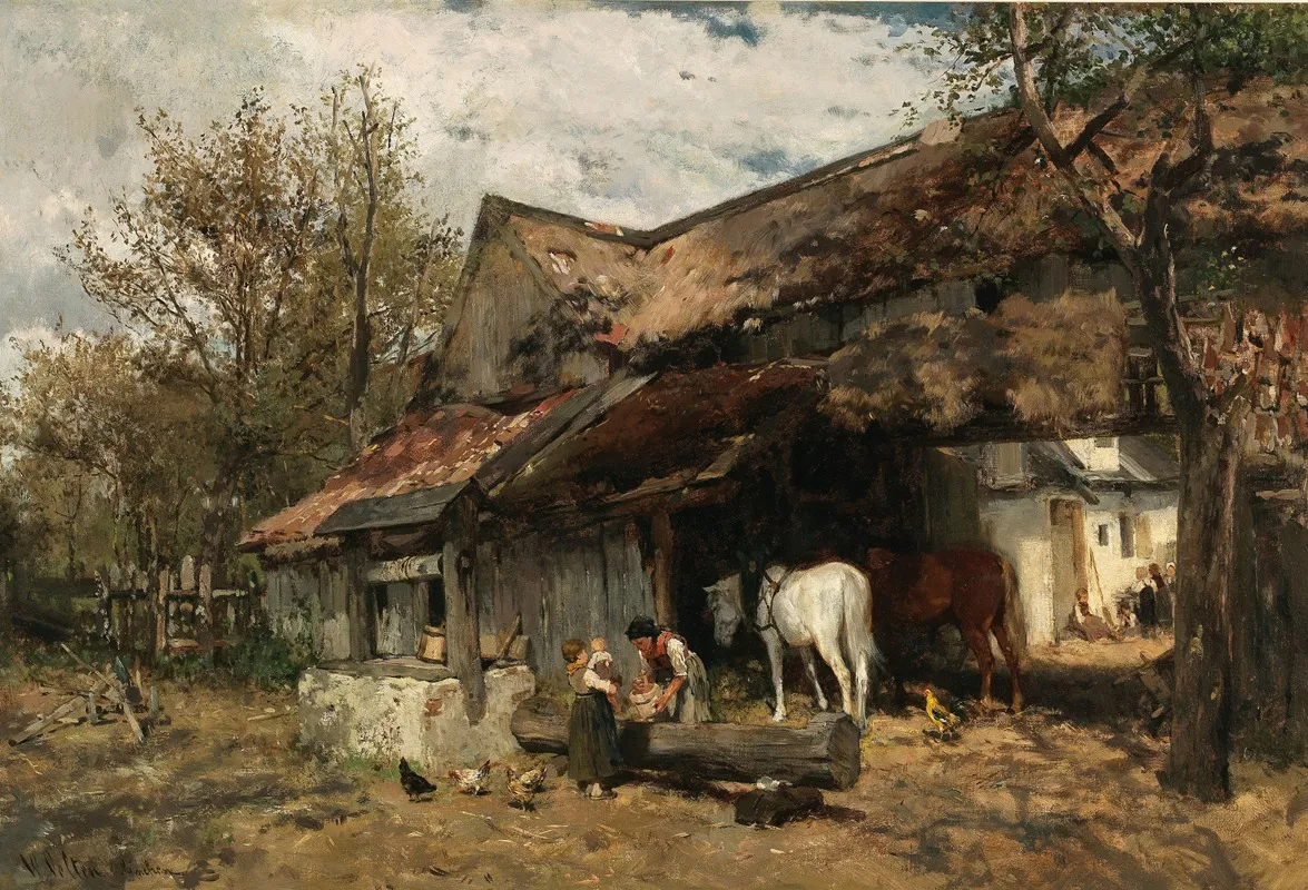 A Scene Of Daily Life In A Farmyard