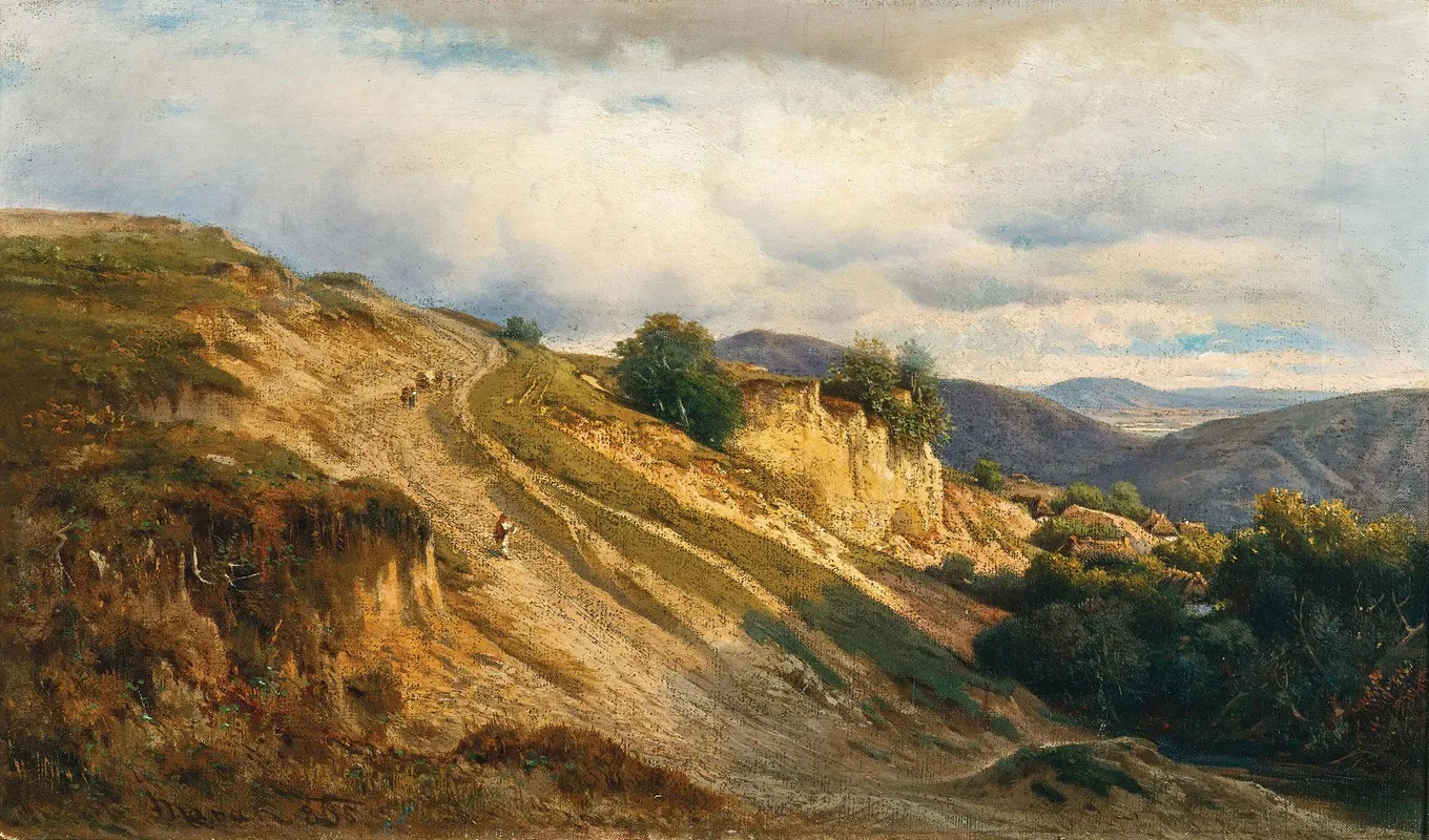 A Scene On The Vah River Upper Hungary