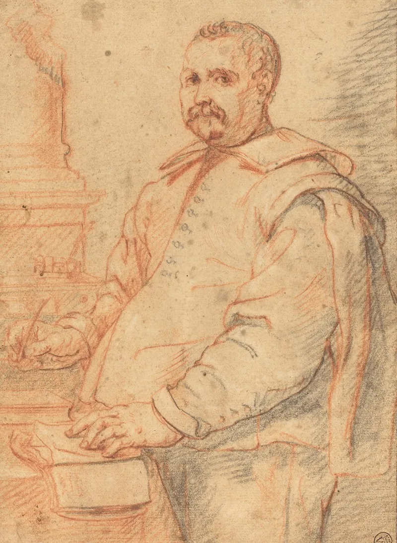 A Scholar Writing Wall Art by Flemish 17th Century - High-Resolution Digital Print