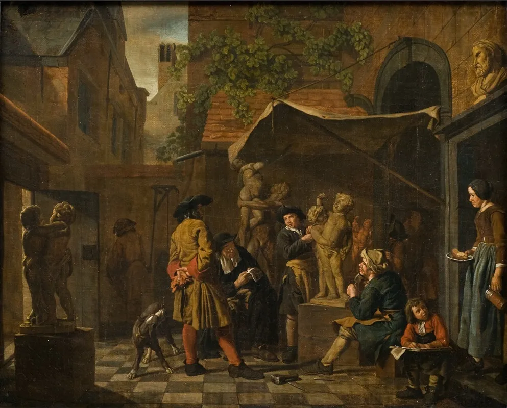 A Sculptors Studio Wall Art by Jan Josef Horemans The Elder - High-Resolution Digital Print