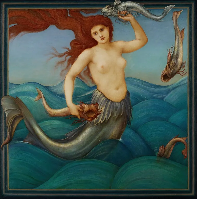A Sea Nymph Wall Art by Sir Edward Coley Burne-Jones - High-Resolution Digital Print