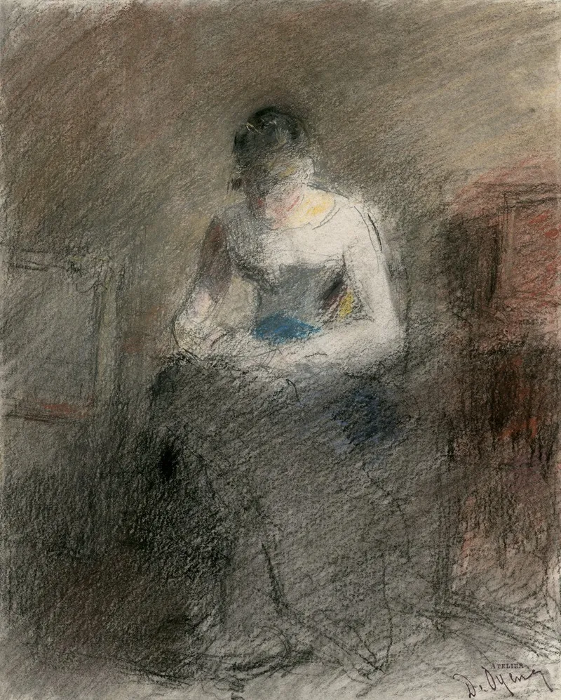 A Seated Woman 4 Wall Art by David Oyens - High-Resolution Digital Print