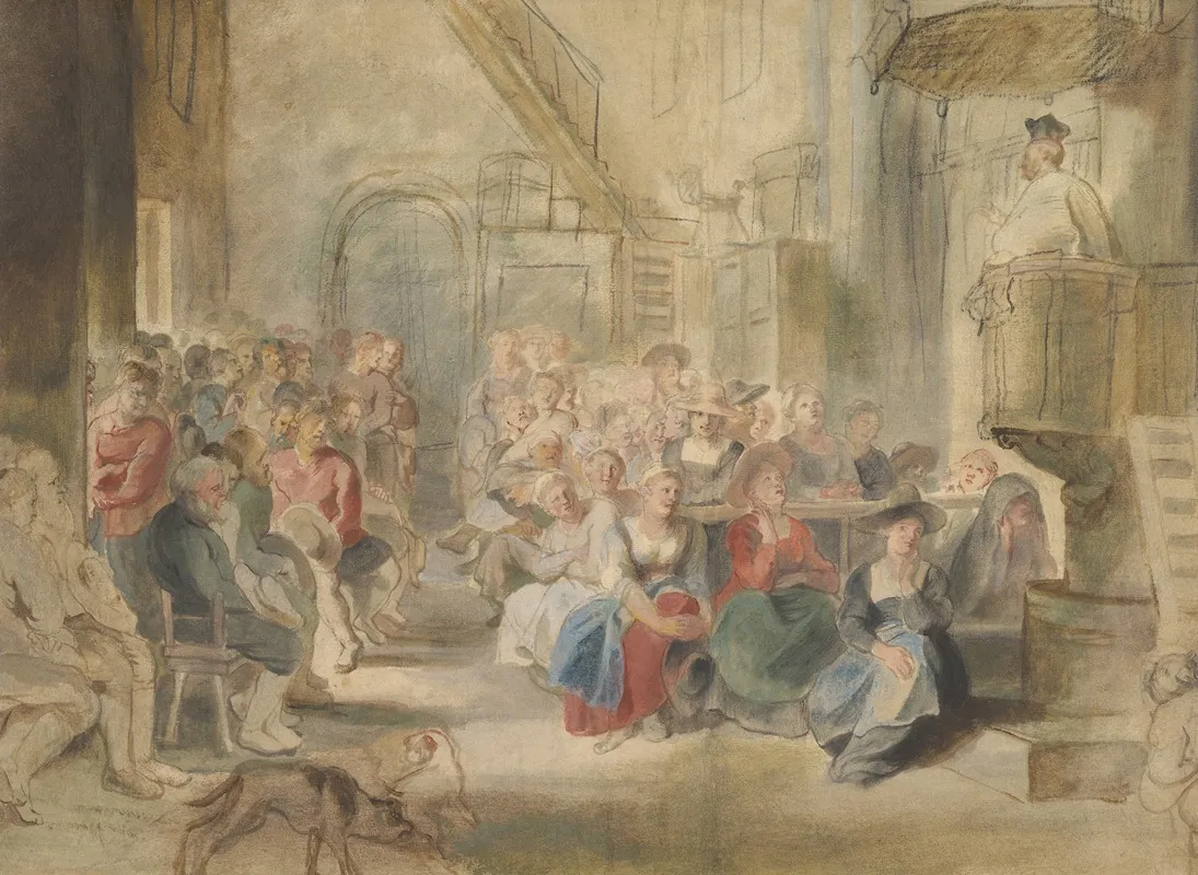 A Sermon In A Village Church Wall Art by Peter Paul Rubens - High-Resolution Digital Print