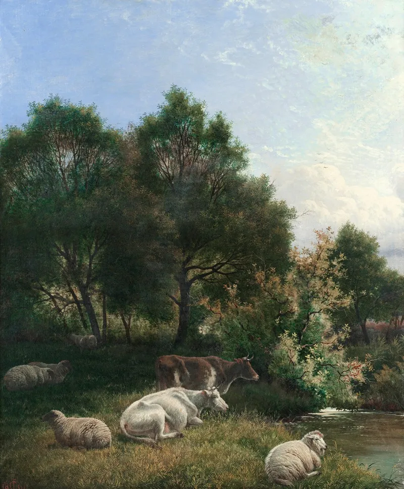 A Shady Nook Wall Art by Charles Jones - High-Resolution Digital Print