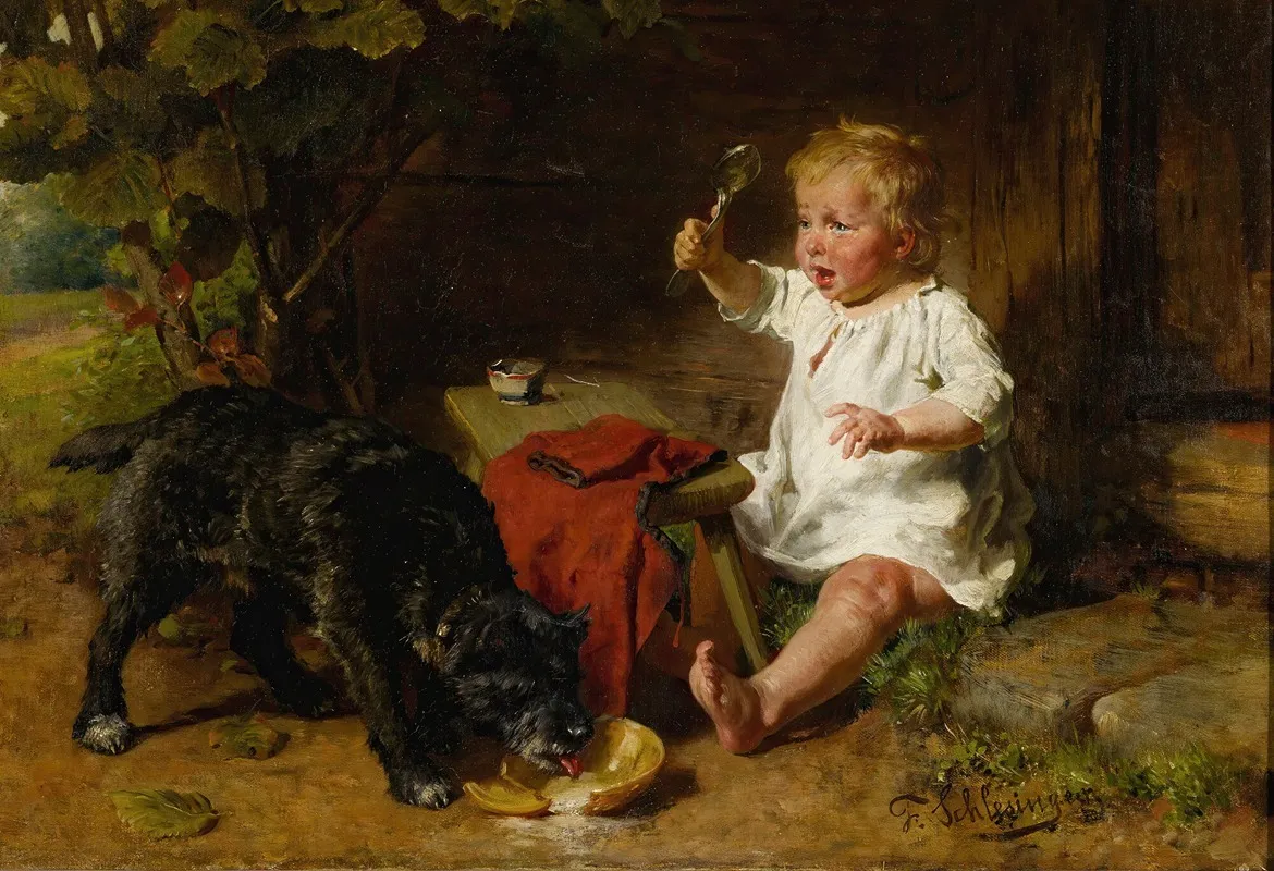 A Shared Meal Wall Art by Felix Schlesinger - High-Resolution Digital Print