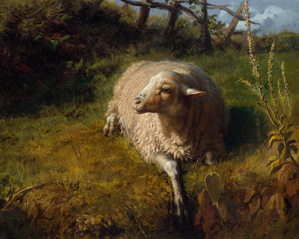 A Sheep At Rest Wall Art by Rosa Bonheur - High-Resolution Digital Print