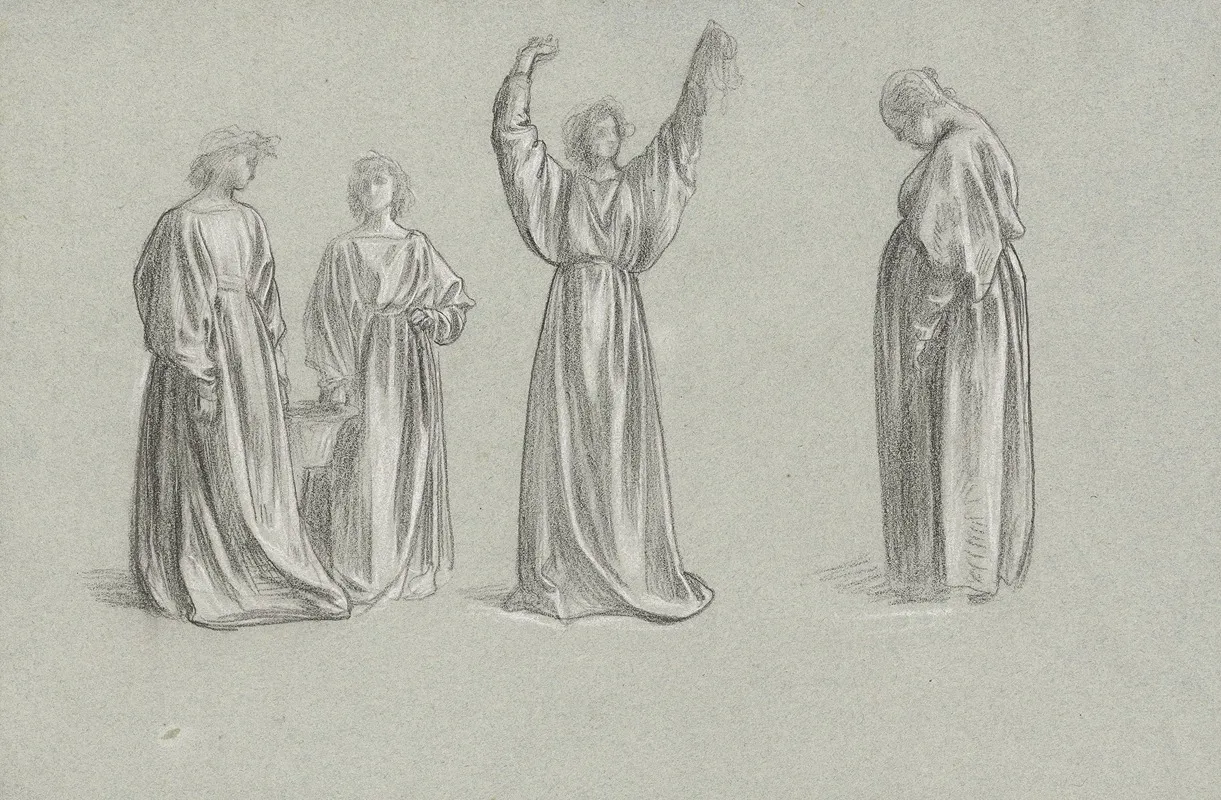 A Sheet Of Studies For Romola Monna Brigidas Conversion