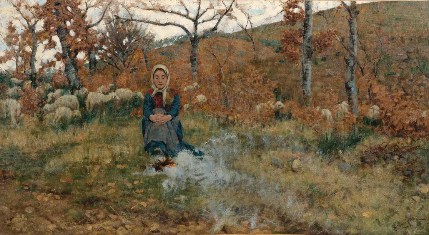 A Shepherdess With Her Flock 3