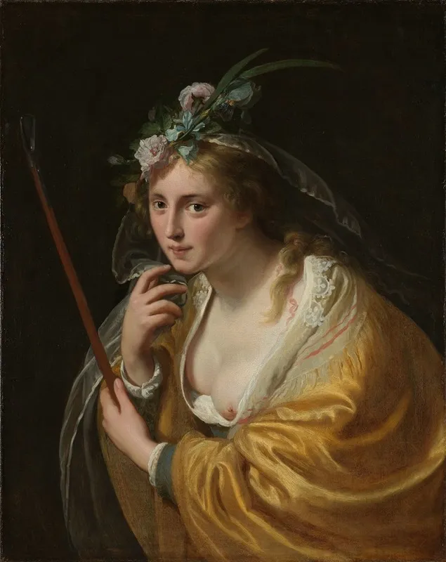 A Shepherdess Wall Art by Paulus Moreelse - High-Resolution Digital Print