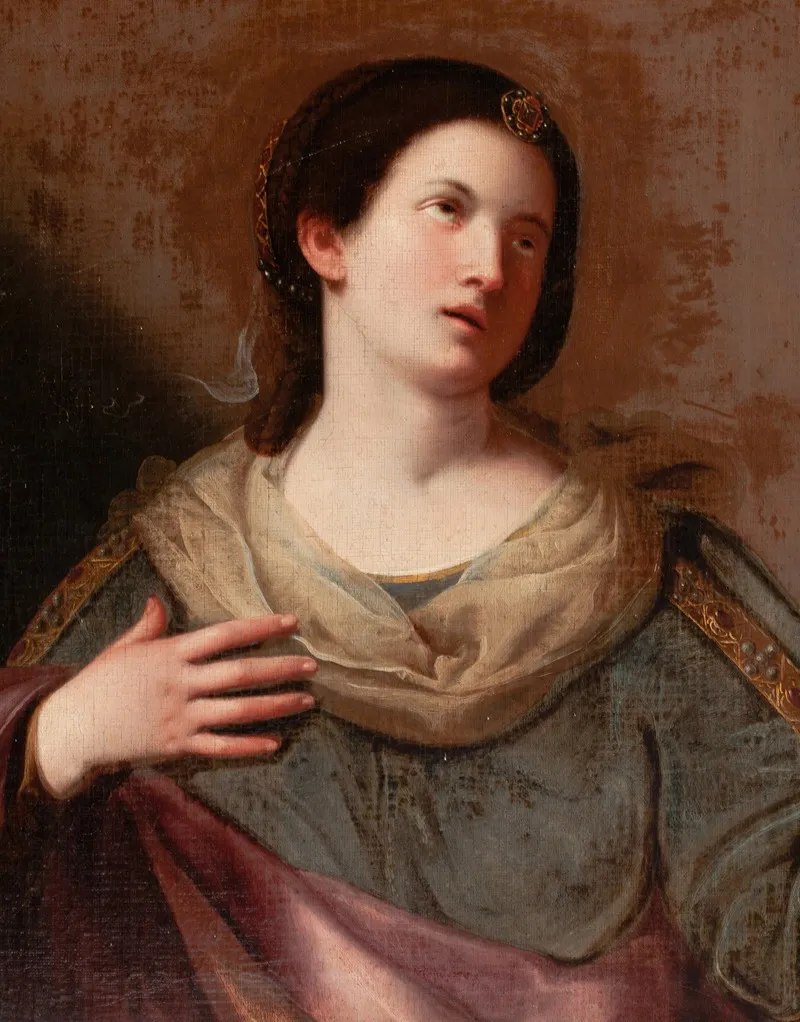 A Sibyl With Eyes Raised Wall Art by Bolognese School - High-Resolution Digital Print