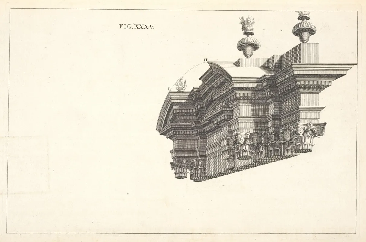 A Side View Of The Composite Cornice In Perspective Wall Art by Andrea Pozzo - High-Resolution Digital Print