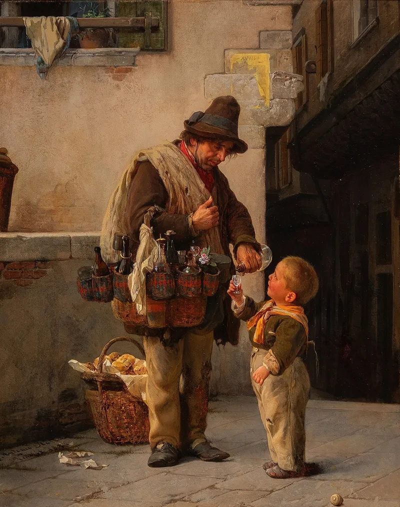 A Sip Of Wine Wall Art by Antonio Rotta - High-Resolution Digital Print