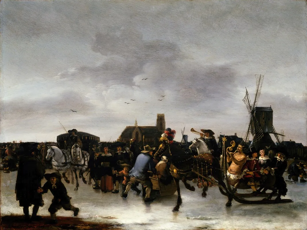 A Skating Scene 2 Wall Art by Egbert van der Poel - High-Resolution Digital Print