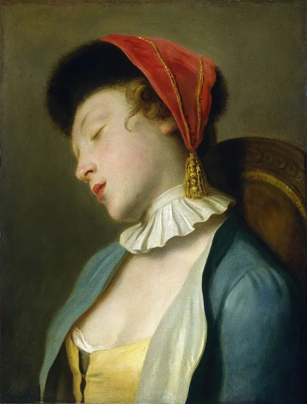 A Sleeping Girl Wall Art by Pietro Rotari - High-Resolution Digital Print