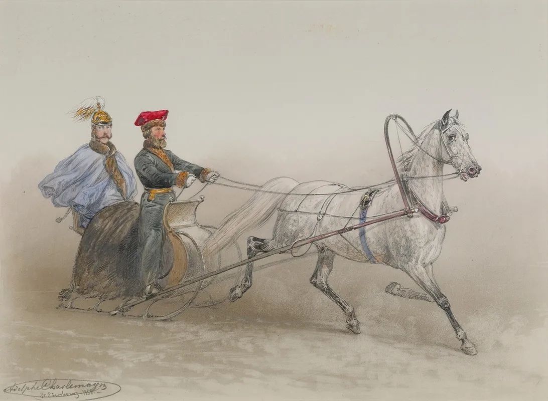 A Sleigh Ride 2 Wall Art by Adolf Jossifowitsch Charlemagne - High-Resolution Digital Print