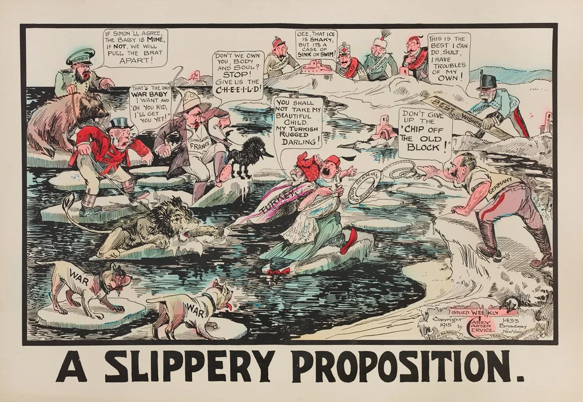 A Slippery Proposition Wall Art by Carey Cartoon Service - High-Resolution Digital Print