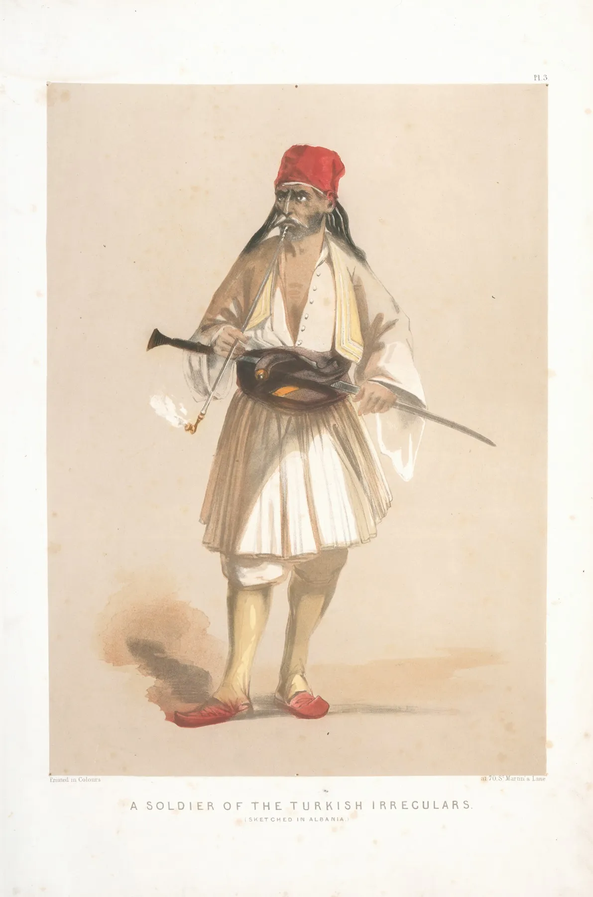 A Soldier Of The Turkish Irregulars Sketched In Albania Wall Art by Forbes MacBean - High-Resolution Digital Print