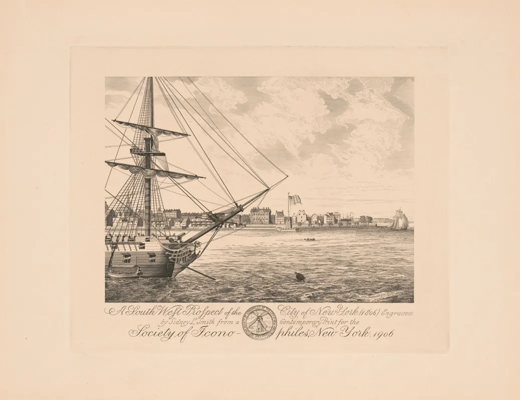 A South West Prospect Of The City Of New York 1806 Wall Art by Sidney Lawton Smith - High-Resolution Digital Print