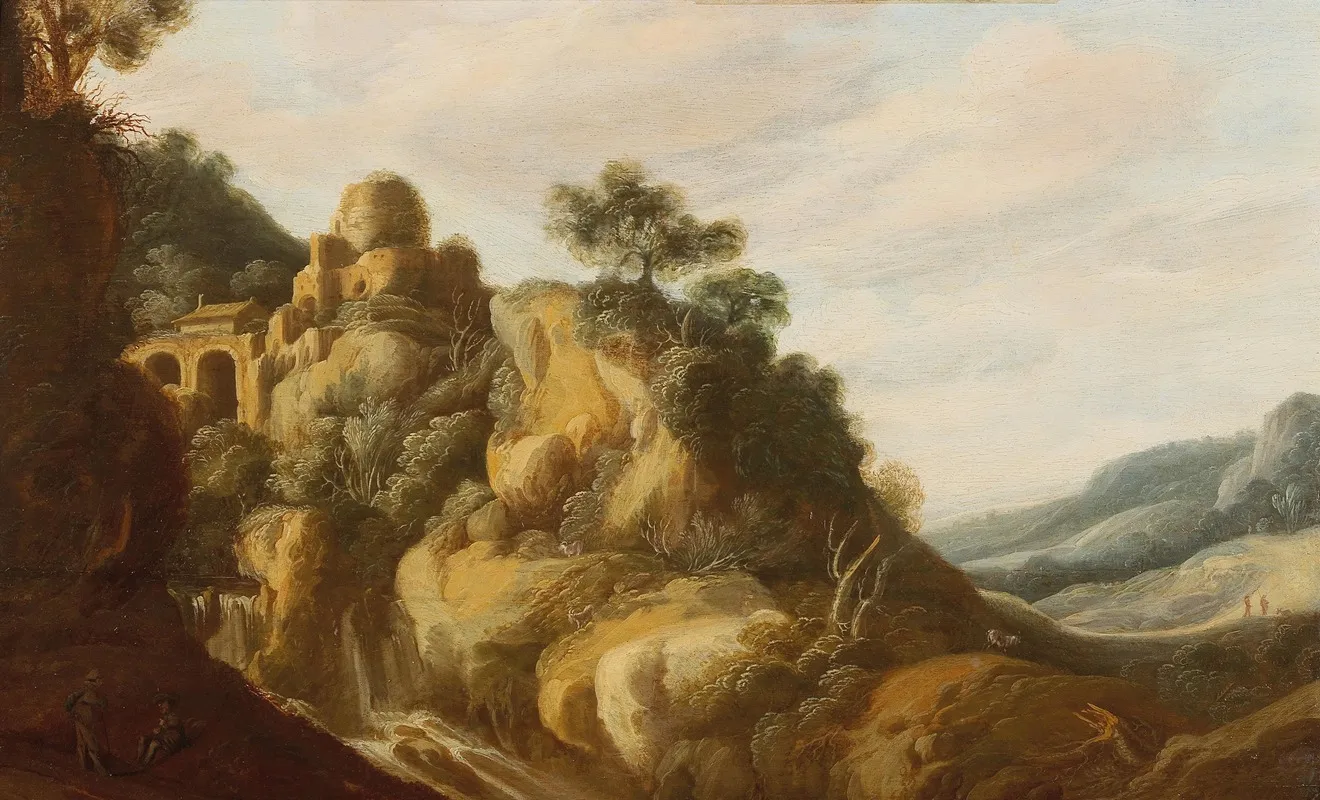 A Southern Landscape With Ruins Wall Art by Pieter Anthonisz. van Groenewegen - High-Resolution Digital Print