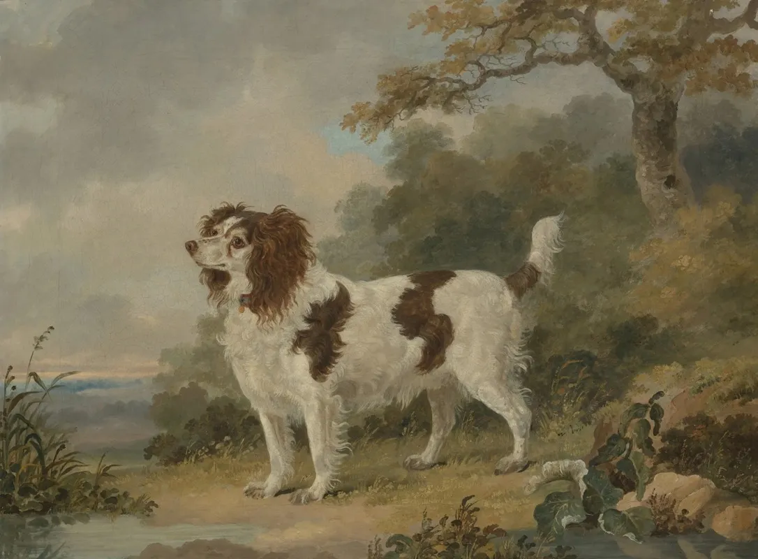 A Spaniel In A Landscape 2 Wall Art by Henry Bernard Chalon - High-Resolution Digital Print