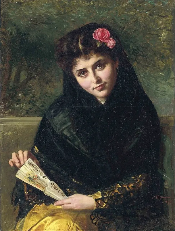 A Spanish Beauty Wall Art by John Bagnold Burgess - High-Resolution Digital Print